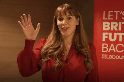 Angela Rayner using British Sign Language in a Labour Party video.